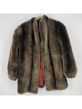 Vintage fur coat real brown large L luxury outerwear statement mob old money